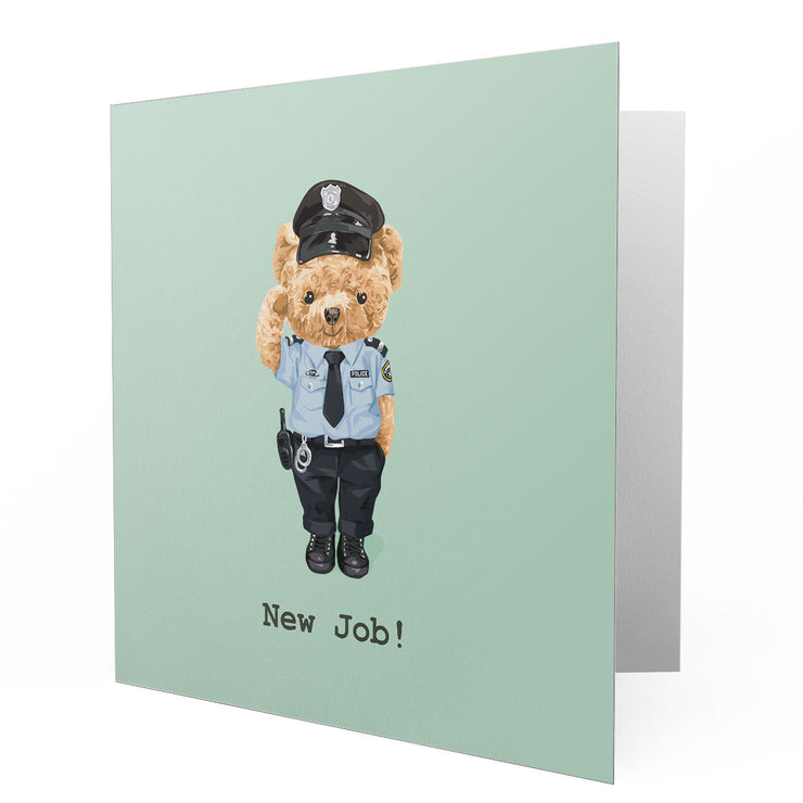 New Job Police - Bear Greetings Cards