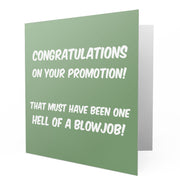 Congratulations On Promotion One Hell of a Blow Job - Greetings Cards