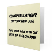 Congratulations On New Job One Hell of a Blow Job - Greetings Cards