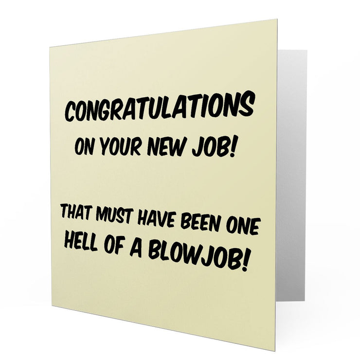 Congratulations On New Job One Hell of a Blow Job - Greetings Cards