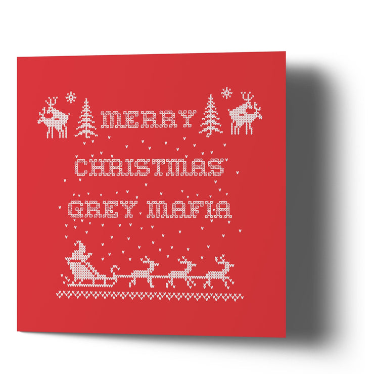 Merry Christmas Grey Mafia - Red Greetings Card