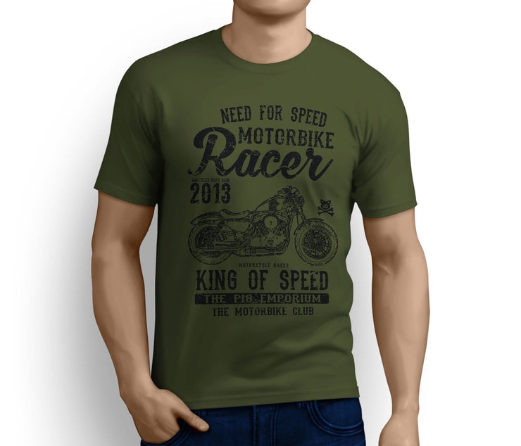 RH King Art Tee aimed at fans of Harley Davidson Forty Eight Motorbike