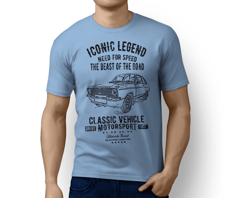 RH Illustration For A Ford Escort Mk2 RS Mexico Rally Motorcar Fan T-Shirt