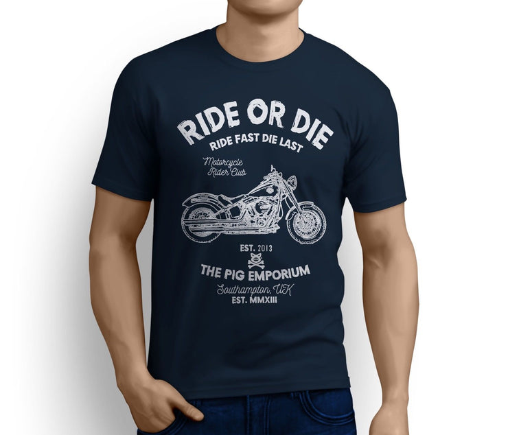 RH Ride Art Tee aimed at fans of Harley Davidson Softail Slim Motorbike