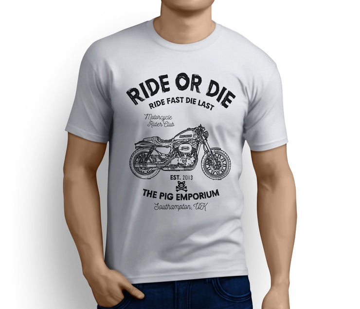 RH Ride Art Tee aimed at fans of Harley Davidson Roadster Motorbike