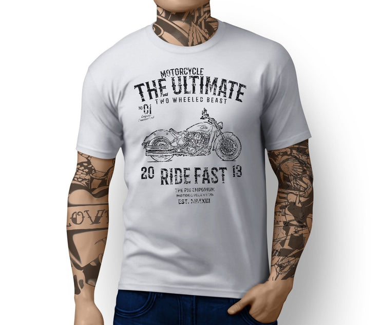 RH Ultimate Illustration For A Indian Scout Sixty Motorbike Fan T-shirt