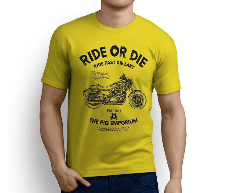 RH Ride Art Tee aimed at fans of Harley Davidson 1200 Custom Motorbike