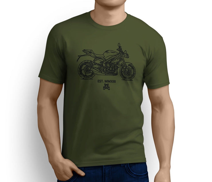 Road Hog Illustration For A Triumph Street Triple R 2016 Motorbike Fan T-Shirt