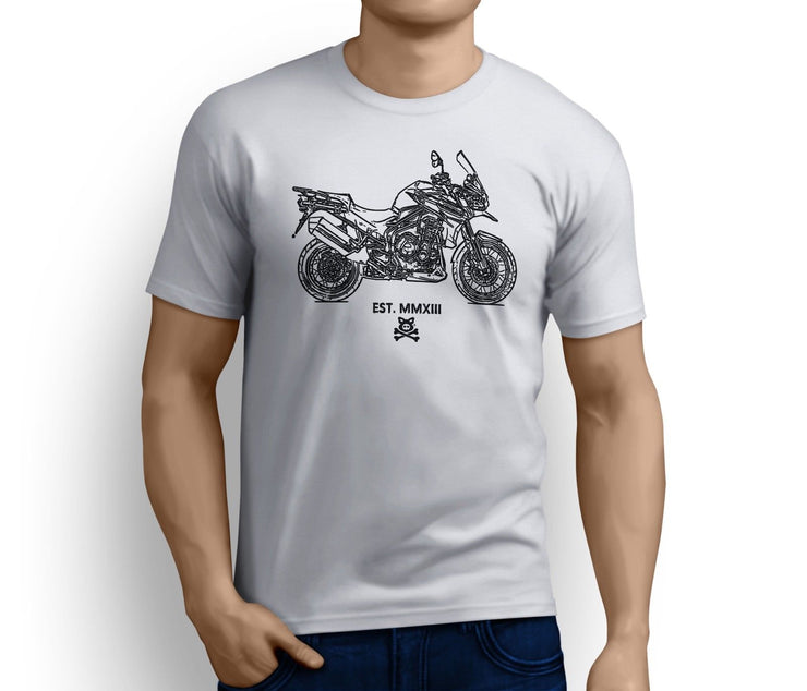 Road Hog Art Tee aimed at fans of Triumph Tiger Explorer Spoked Wheels Motorbike
