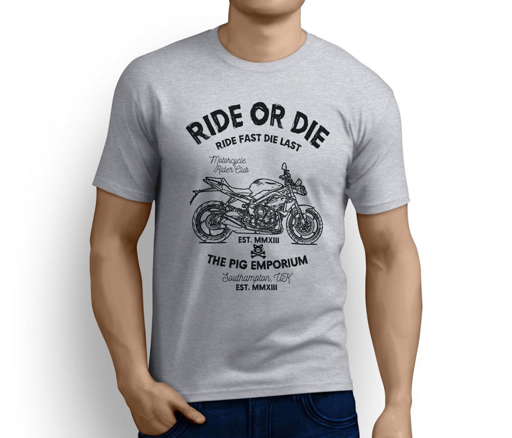 RH Ride Illustration For A Triumph Street Triple R 2016 Motorbike Fan T-shirt