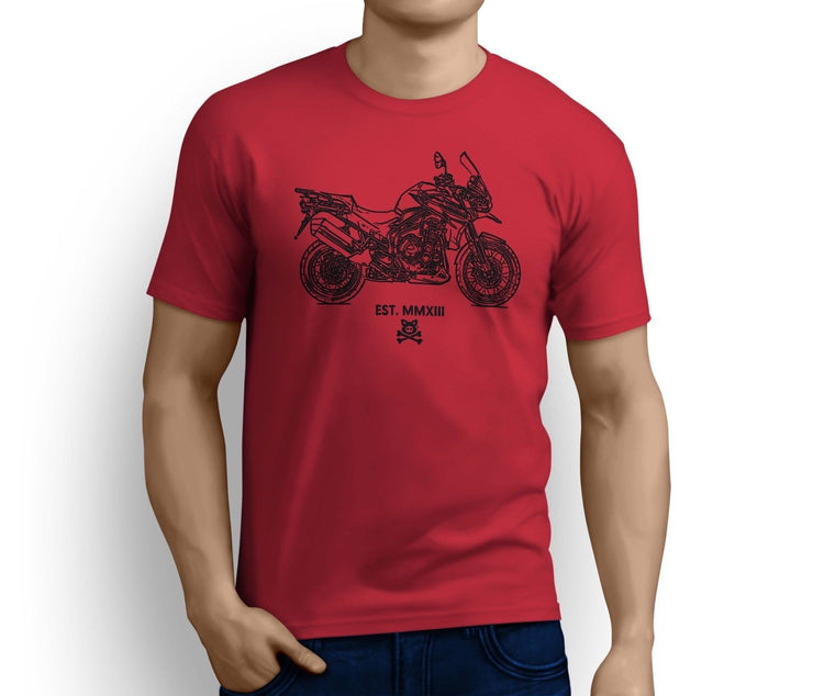 Road Hog Art Tee aimed at fans of Triumph Tiger Explorer Spoked Wheels Motorbike