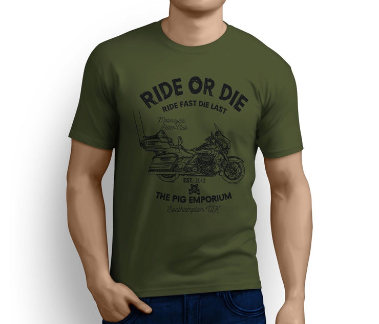 RH Ride Illustration For A Harley Davidson CVO Limited Motorbike Fan T-Shirt