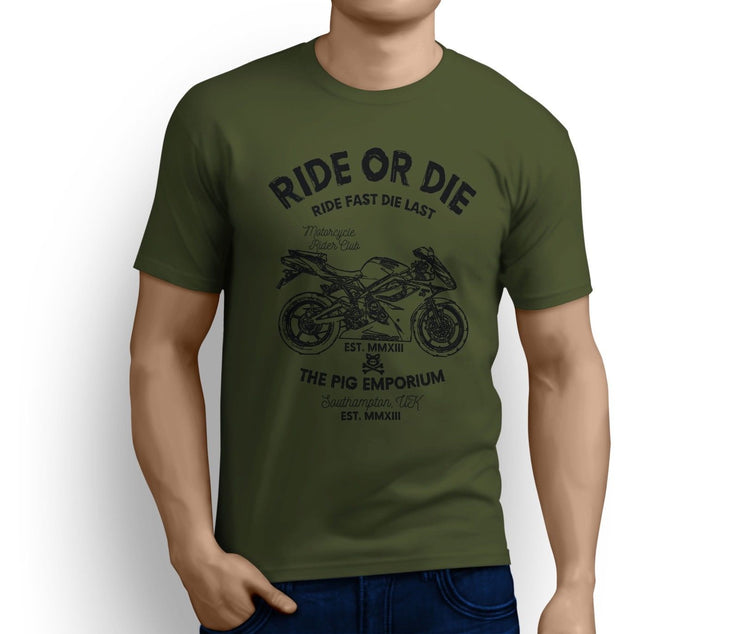 RH Ride Art Tee aimed at fans of Triumph Daytona 675 2012 Motorbike