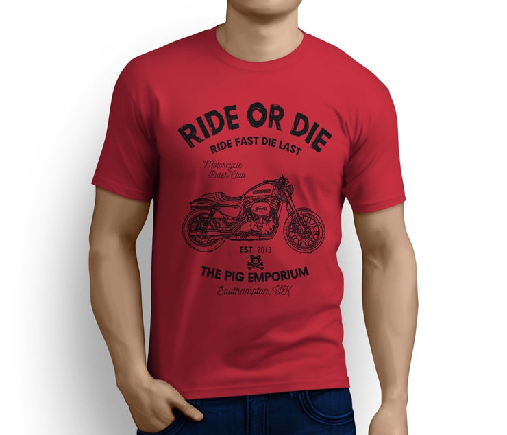 RH Ride Art Tee aimed at fans of Harley Davidson Roadster Motorbike