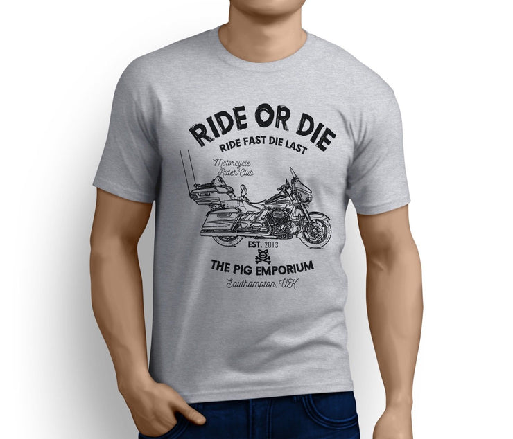 RH Ride Illustration For A Harley Davidson CVO Limited Motorbike Fan T-Shirt