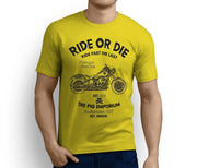 RH Ride Art Tee aimed at fans of Harley Davidson Softail Slim Motorbike