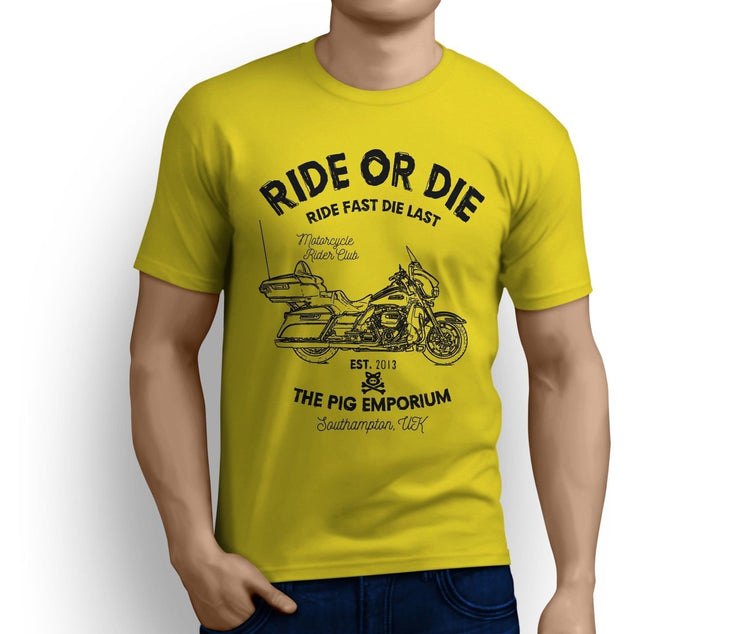 RH Ride Art Tee aimed at fans of Harley Davidson Electra Glide Ultra Classic Motorbike