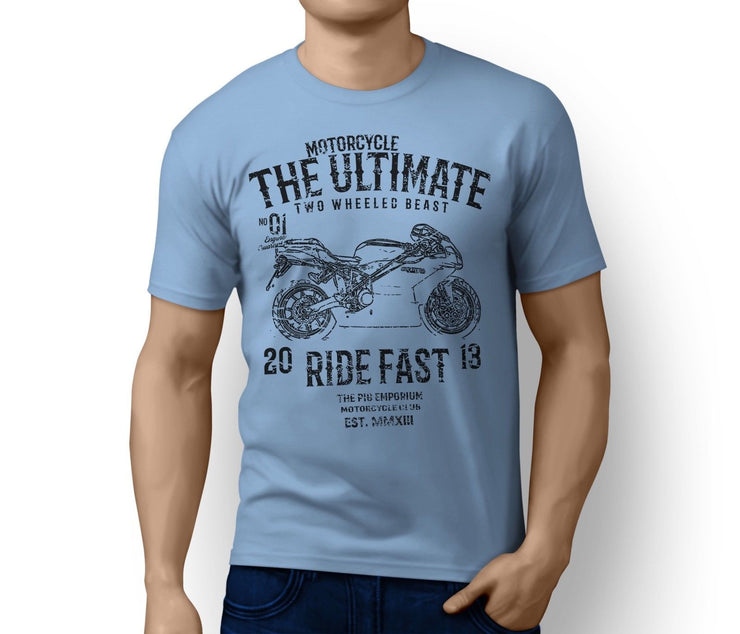RH Ultimate Illustration For A Ducati 999 Motorbike Fan T-shirt