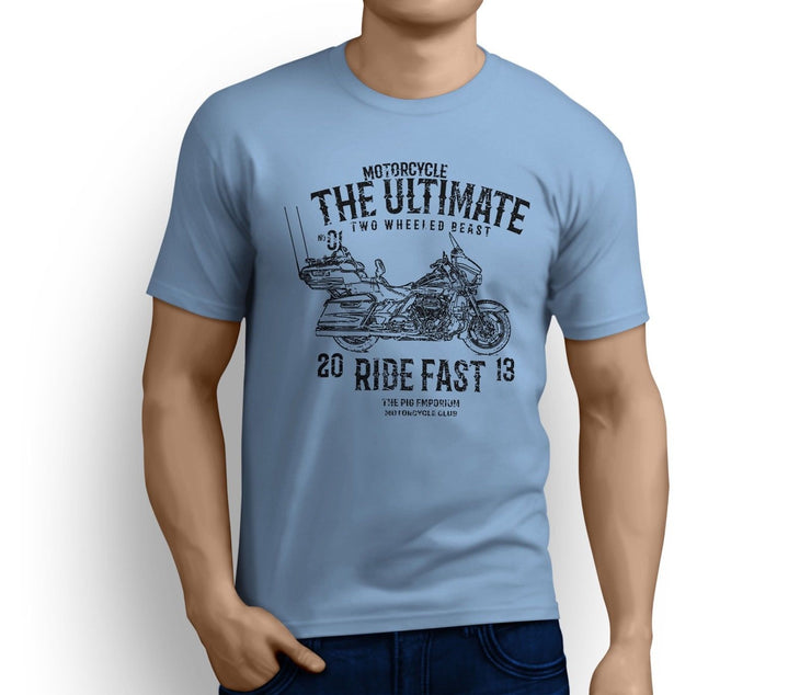 RH Ultimate Art Tee aimed at fans of Harley Davidson CVO Motorbike