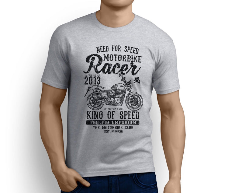 RH King Art Tee aimed at fans of Triumph Street Scrambler Motorbike