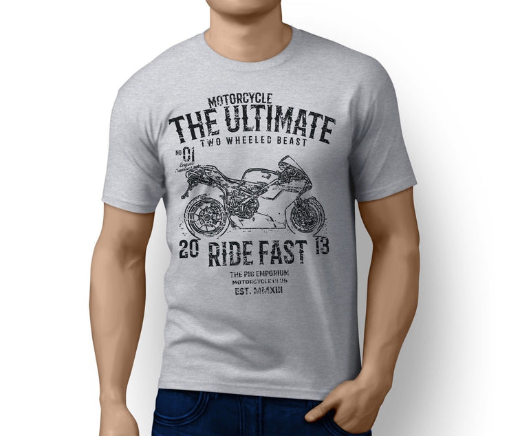RH Ultimate Illustration For A Ducati 1098S 2008 Motorbike Fan T-shirt