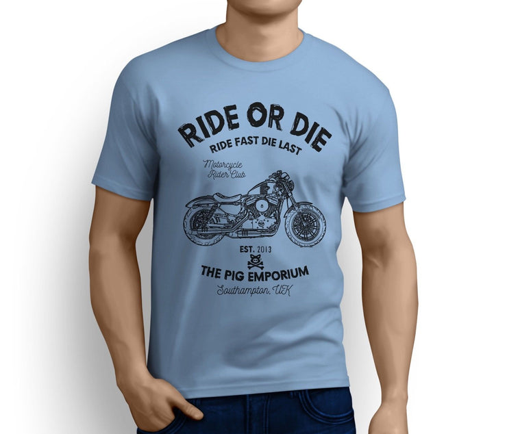 RH Ride Art Tee aimed at fans of Harley Davidson Forty Eight Motorbike