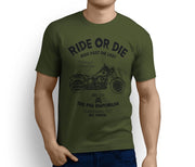 RH Ride Art Tee aimed at fans of Harley Davidson Softail Slim Motorbike