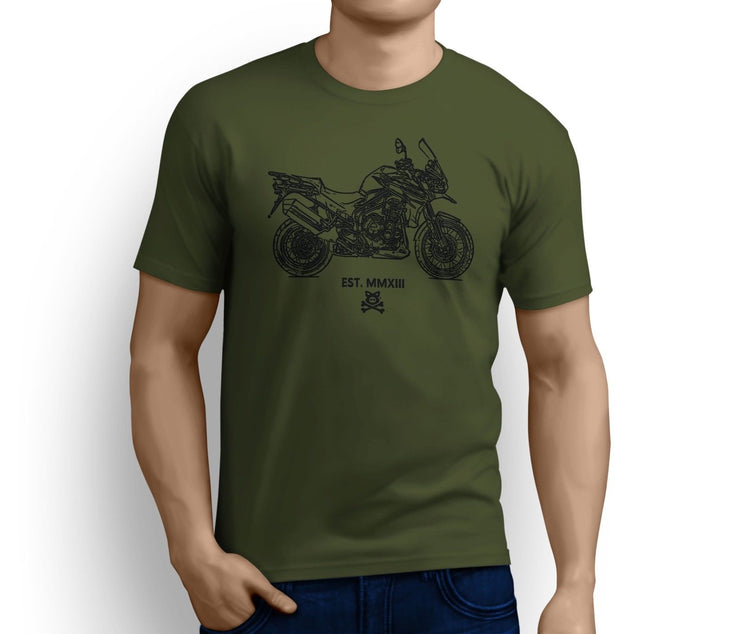 Road Hog Art Tee aimed at fans of Triumph Tiger Explorer Spoked Wheels Motorbike