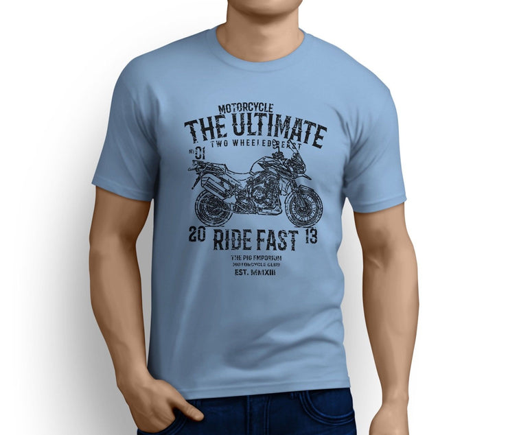 RH Ultimate Art Tee aimed at fans of Triumph Tiger Explorer Spoked Wheels Motorb