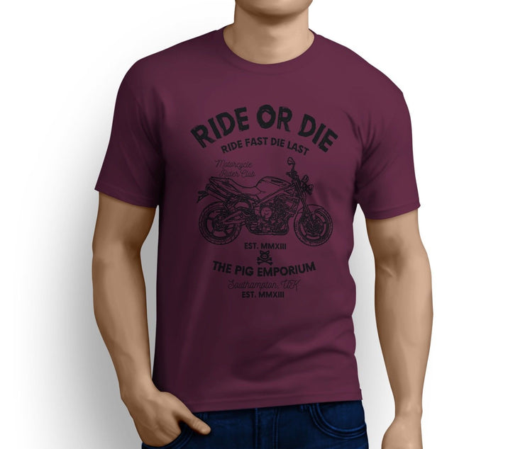 RH Ride Illustration For A Triumph Street Triple 2009 Motorbike Fan T-shirt