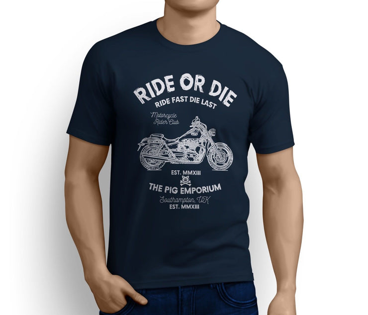 RH Ride Art Tee aimed at fans of Triumph Thruxton Ace Motorbike