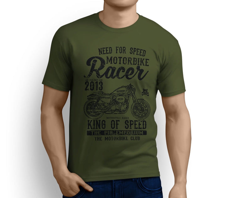 RH King Art Tee aimed at fans of Harley Davidson Roadster Motorbike