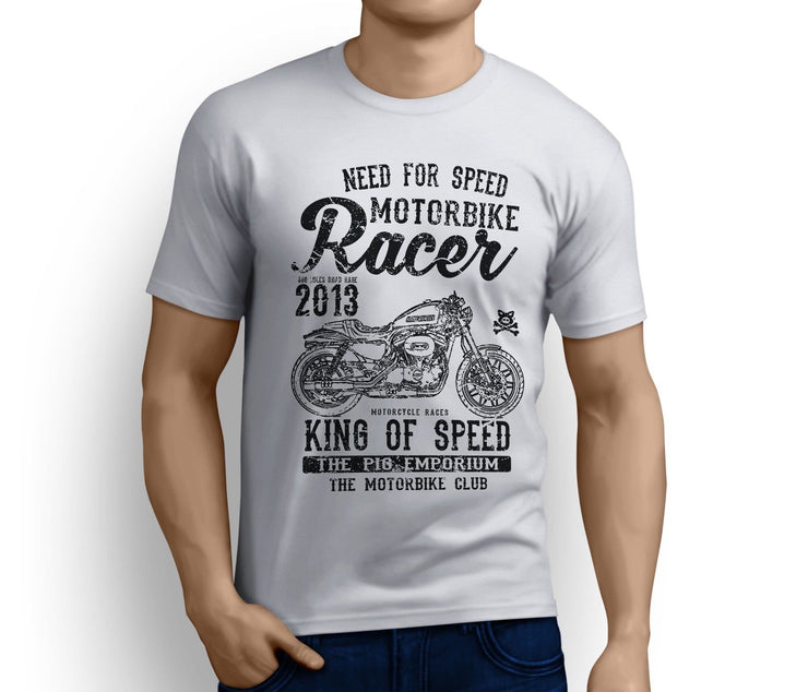 RH King Art Tee aimed at fans of Harley Davidson Roadster Motorbike