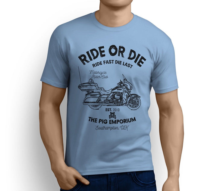 RH Ride Art Tee aimed at fans of Harley Davidson Electra Glide Ultra Classic Motorbike