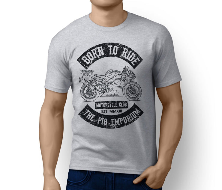 RH Born to Ride Illustration For A Yamaha YZF-R1 2001 Motorbike Fan T-Shirt