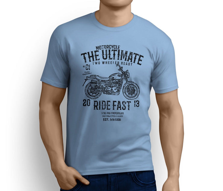 RH Ultimate Art Tee aimed at fans of Triumph Street Scrambler Motorbike