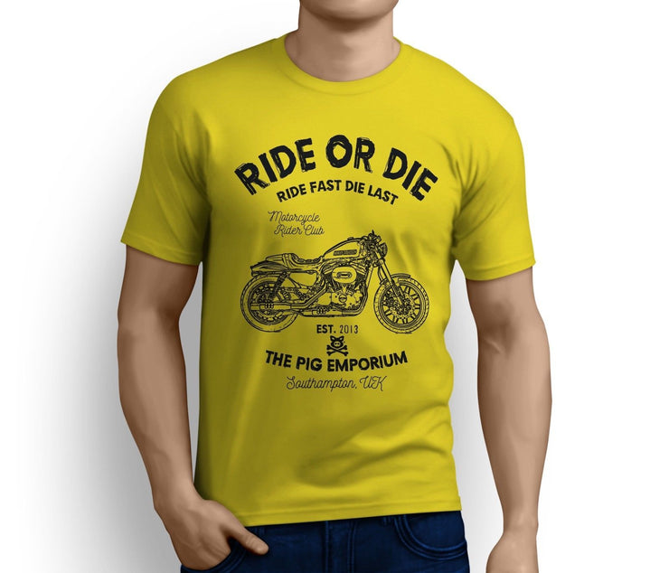 RH Ride Art Tee aimed at fans of Harley Davidson Roadster Motorbike