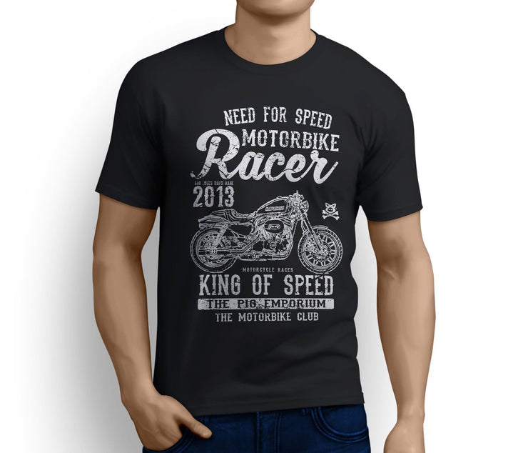 RH King Art Tee aimed at fans of Harley Davidson Roadster Motorbike