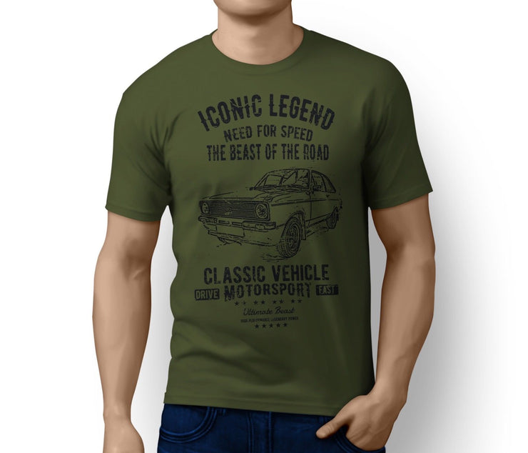 RH Illustration For A Ford Escort Mk2 RS Mexico Rally Motorcar Fan T-Shirt