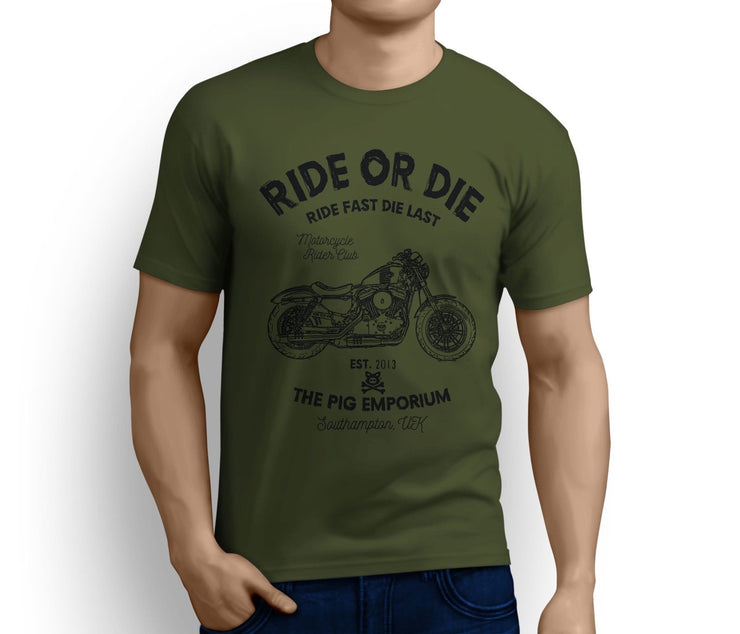 RH Ride Art Tee aimed at fans of Harley Davidson Forty Eight Motorbike