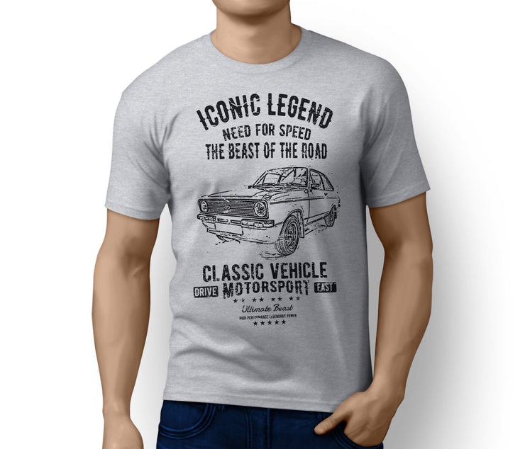 RH Illustration For A Ford Escort Mk2 RS Mexico Rally Motorcar Fan T-Shirt