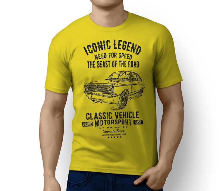 RH Illustration For A Ford Escort Mk2 RS Mexico Rally Motorcar Fan T-Shirt