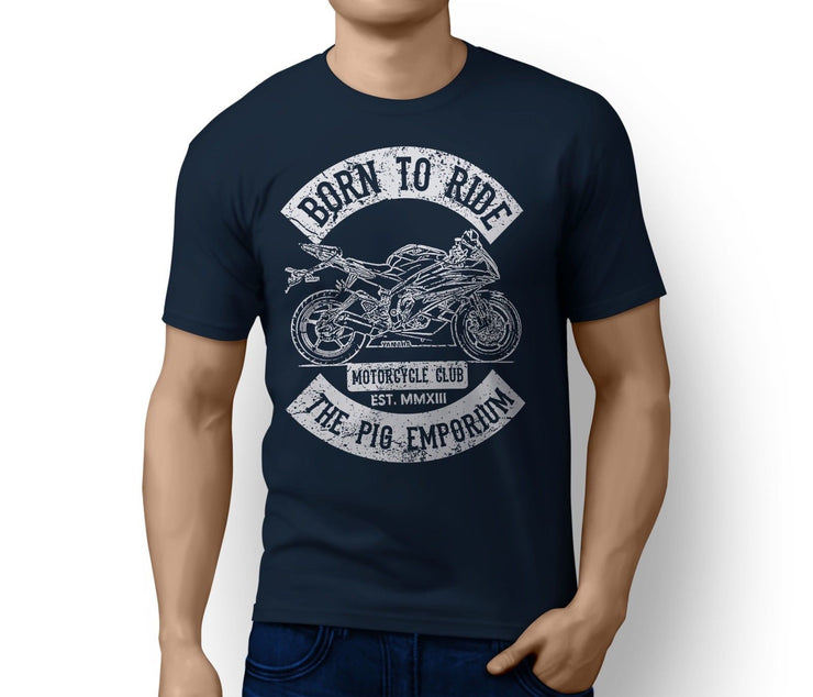 RH Born to Ride Illustration For A Yamaha YZF-R6 2007 Motorbike Fan T-Shirt