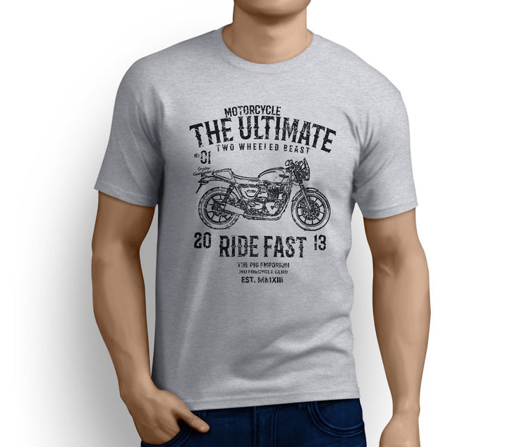 RH Ultimate Art Tee aimed at fans of Triumph Street Cup Motorbike