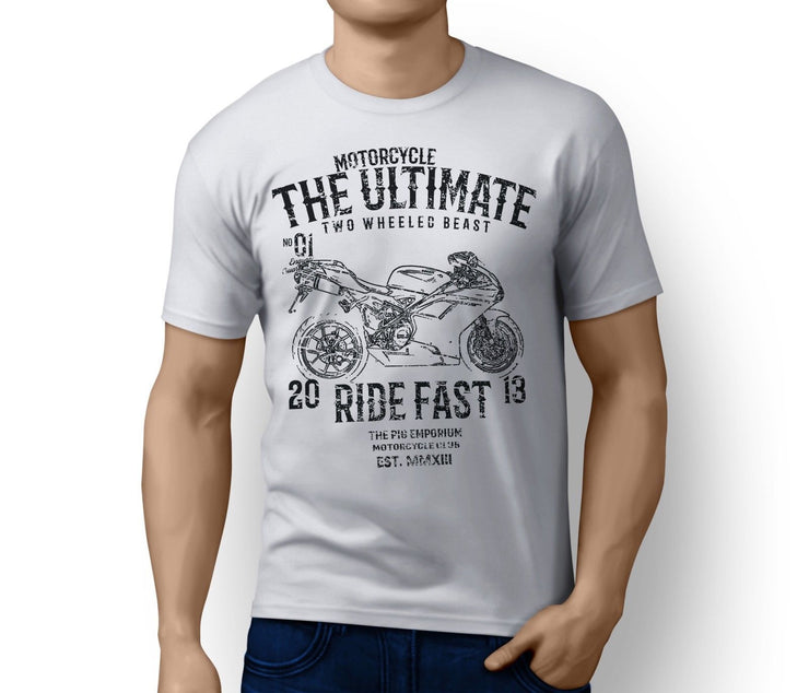 RH Ultimate Illustration For A Ducati 848 EVO 2013 Motorbike Fan T-shirt