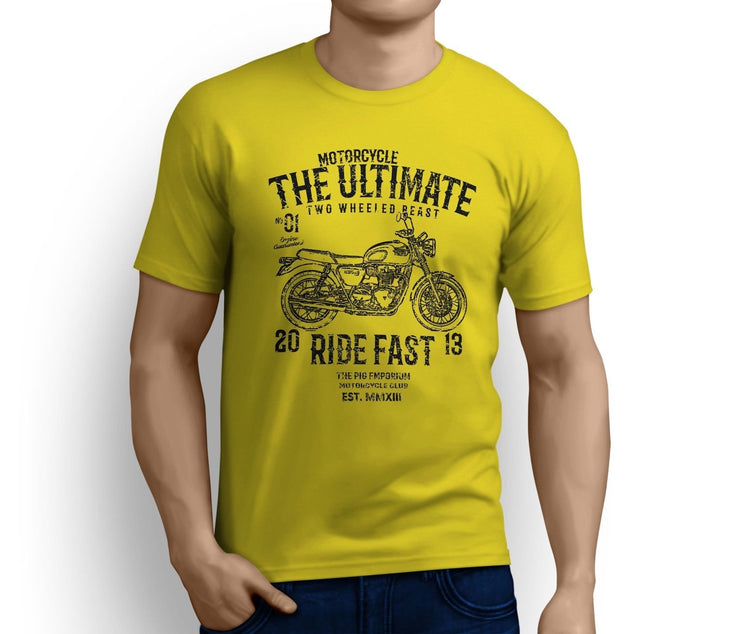 RH* Ultimate Art Tee aimed at fans of Triumph Bonneville T100 Motorbike