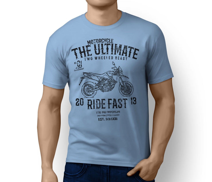 RH Ultimate Illustration for a Aprilia Dorsoduro 750 2009 Motorbike fan T-shirt