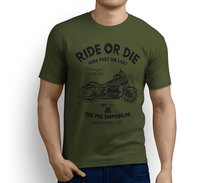 RH Ride Art Tee aimed at fans of Harley Davidson CVO Street Glide Motorbike