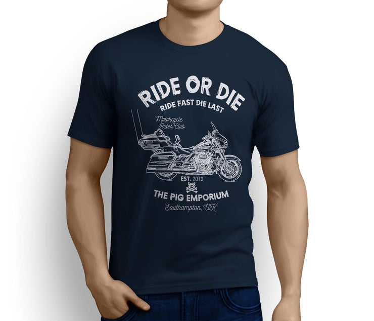 RH Ride Illustration For A Harley Davidson CVO Limited Motorbike Fan T-Shirt
