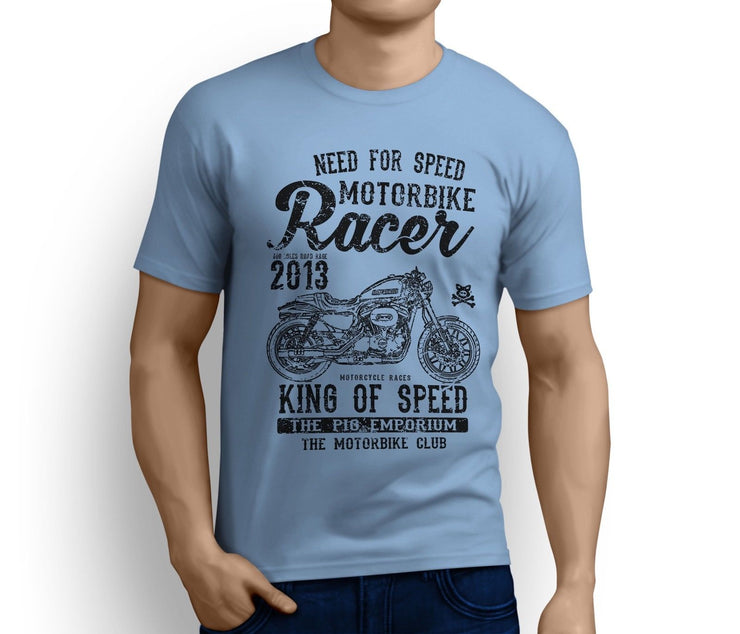 RH King Art Tee aimed at fans of Harley Davidson Roadster Motorbike